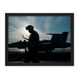 "Artery8 Wall Art Print Military USA Navy Aviation Structural Mechanic Photo Large Framed Wall Décor Art in Black - Size: W18"" x H24""" - thumbnail 1