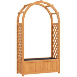 STILVORA Raised Garden Bed with Trellis 83 x 36 x 145 cm in Brown - thumbnail 5