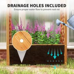 STILVORA Raised Garden Bed with Trellis 83 x 36 x 145 cm in Brown - thumbnail 8