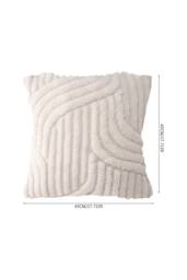 Living and Home 3D Wave Textured Plush Throw Pillow Cover in Beige - thumbnail 8