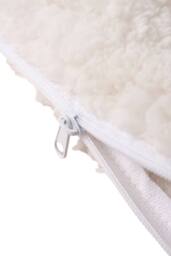 Living and Home 3D Wave Textured Plush Throw Pillow Cover in Beige - thumbnail 6