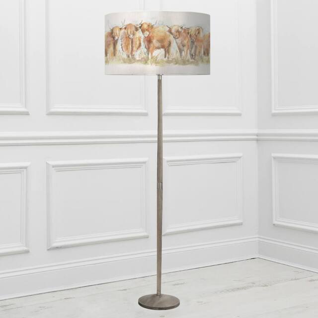 Voyage Maison Solensis Floor Lamp With Highland Cattle Eva Lampshade in Off-White - image 1