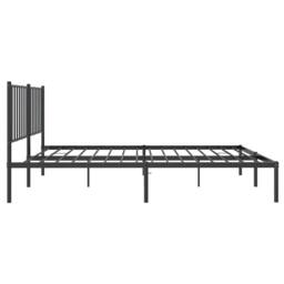 Berkfield Home Metal Bed Frame with Headboard Black 120x190 cm Small Double - thumbnail 6