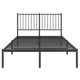 Berkfield Home Metal Bed Frame with Headboard Black 120x190 cm Small Double - thumbnail 5
