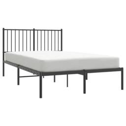 Berkfield Home Metal Bed Frame with Headboard Black 120x190 cm Small Double - thumbnail 4