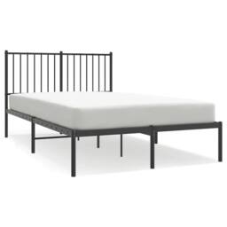 Berkfield Home Metal Bed Frame with Headboard Black 120x190 cm Small Double