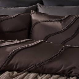 OHS Tufted Contour Bedding Set Duvet Cover with Pillowcase in Brown - Size: Double - thumbnail 3
