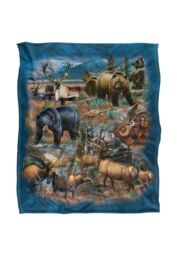 JQ Licensing Cf-Jp Big Game Hunting Silky Touch Super Soft Throw Blanket 152 X 127 cm in White - thumbnail 1