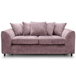 Furnishings For Less UK Monaco Chenille Fabric 3 Seater Sofa Scatter Back Curved Arm in Pink - thumbnail 1