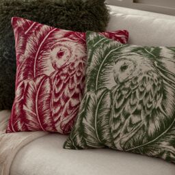 Wylder Nature Albus Barn Owl Floral Cushion in Green - Size: 45 cm x 45 cm - thumbnail 6