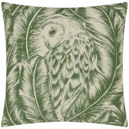 Wylder Nature Albus Barn Owl Floral Cushion in Green - Size: 45 cm x 45 cm - thumbnail 1