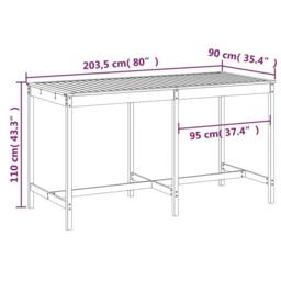Berkfield Home Garden Table 203.5x90x110 cm Solid Wood Douglas in Light Tan - thumbnail 7