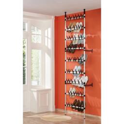 Berkfield Home Telescopic Shoe Rack with Rods Aluminium in Silver - thumbnail 4