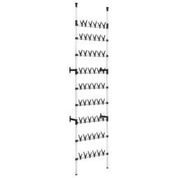 Berkfield Home Telescopic Shoe Rack with Rods Aluminium in Silver