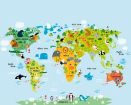 Origin Murals Whole Wide World Wall Mural - Size: W350 cm x H280 cm - thumbnail 2