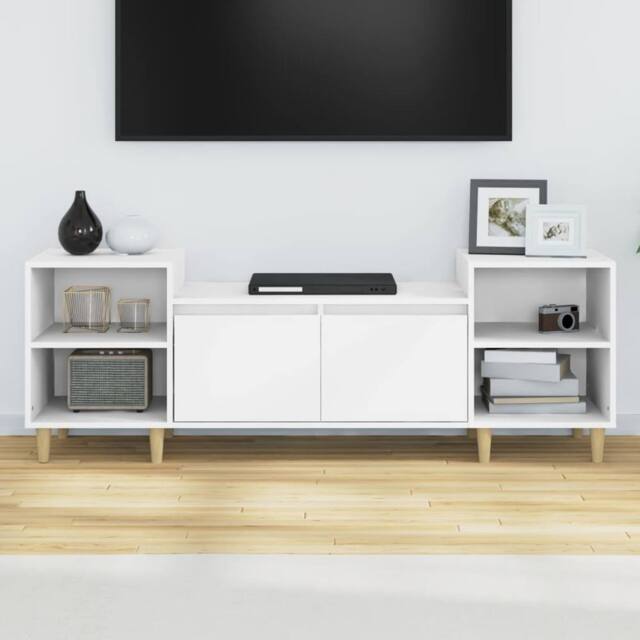 Berkfield Home TV Cabinet White 160x35x55 cm Engineered Wood - Size: 160 x 35 x 55 cm - image 1