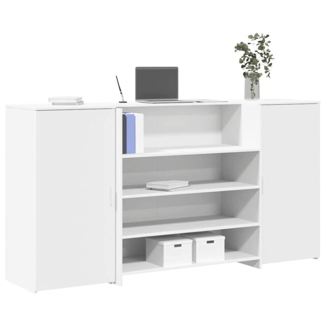 Berkfield Home Reception Desk White 200x50x103.5 cm Engineered Wood - image 1