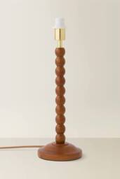 ValueLights Bobbin Wooden Bobble Table Lamp Base in Walnut - thumbnail 2