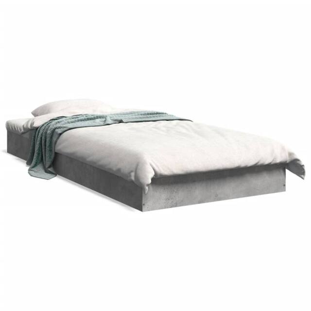 Berkfield Home Bed Frame without Mattress Concrete Grey 75x190 cm Small Single - image 1