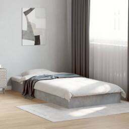Berkfield Home Bed Frame without Mattress Concrete Grey 75x190 cm Small Single - thumbnail 2