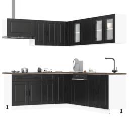 Berkfield Home 11 Piece Kitchen Cabinet Set Porto Black Engineered Wood - thumbnail 2