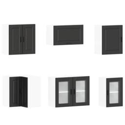 Berkfield Home 11 Piece Kitchen Cabinet Set Porto Black Engineered Wood - thumbnail 5