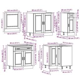 Berkfield Home 11 Piece Kitchen Cabinet Set Porto Black Engineered Wood - thumbnail 9