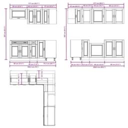 Berkfield Home 11 Piece Kitchen Cabinet Set Porto Black Engineered Wood - thumbnail 8