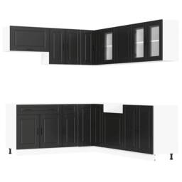Berkfield Home 11 Piece Kitchen Cabinet Set Porto Black Engineered Wood - thumbnail 1