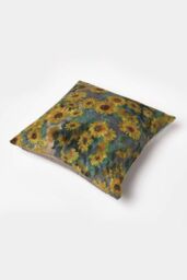 Homescapes Van Gogh Sunflowers Filled Velvet Cushion 46 x 46 cm in Taupe - thumbnail 5