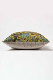 Homescapes Van Gogh Sunflowers Filled Velvet Cushion 46 x 46 cm in Taupe - thumbnail 4