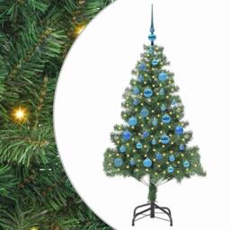 Berkfield Home Lush Christmas Tree with 150 LEDs with Stand Green 150 cm PVC - thumbnail 3
