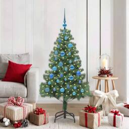 Berkfield Home Lush Christmas Tree with 150 LEDs with Stand Green 150 cm PVC - thumbnail 2