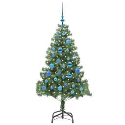 Berkfield Home Lush Christmas Tree with 150 LEDs with Stand Green 150 cm PVC - thumbnail 1