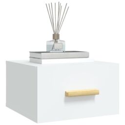 Berkfield Home Wall-mounted Bedside Cabinet White 35x35x20 cm - Size: 35 x 35 x 20 cm - thumbnail 4