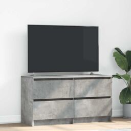 Berkfield Home TV Cabinet Concrete Grey 100x35x54 cm Engineered Wood - Size: 100 x 35 x 54 cm - thumbnail 1