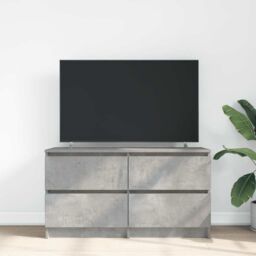 Berkfield Home TV Cabinet Concrete Grey 100x35x54 cm Engineered Wood - Size: 100 x 35 x 54 cm - thumbnail 3
