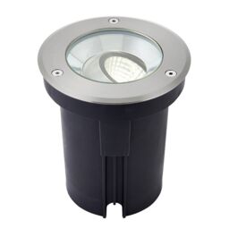 Netlighting Hoxton Outdoor Recessed Ground Light Cool White IP67 10.5W Matt Black Paint & Brushed Stainless Steel