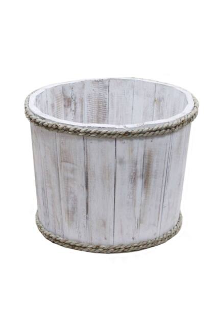KDMD Small Nautical Display Tub - Whitewash 21x29cm for Home & Decor in White - Size: 21x29 cm - image 1