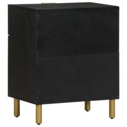 Berkfield Home Bedside Cabinet Black 50x33x60 cm Engineered Wood - Size: 50 x 33 x 60 cm - thumbnail 5