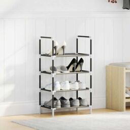 Berkfield Home Shoe Rack 4-Tier Black 44x28x77 cm Non-woven Fabric - Size: 44 x 28 x 77 cm - thumbnail 3