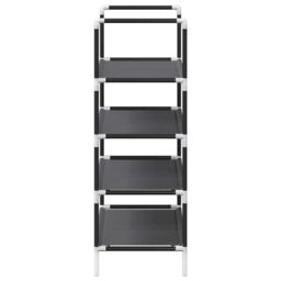 Berkfield Home Shoe Rack 4-Tier Black 44x28x77 cm Non-woven Fabric - Size: 44 x 28 x 77 cm - thumbnail 6