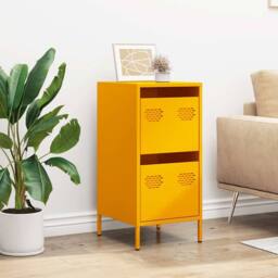 Berkfield Home Sideboard Mustard Yellow 35x39x73.5 cm Cold-rolled Steel - thumbnail 1