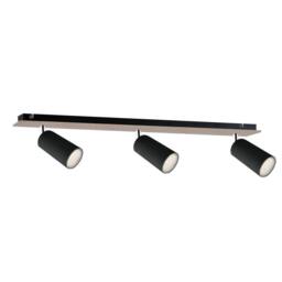 Netlighting Eye Ceiling Spotlight Bar Black Wood 50cm 3x GU10