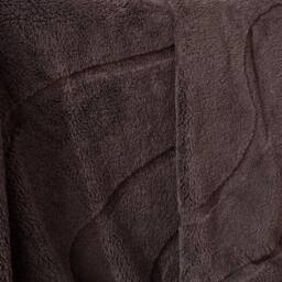 OHS Tufted Contour Throw Teddy Fleece Blanket Winter Soft Warm Bedspread in Dark Brown - Size: 180 cm x 200 cm - thumbnail 5