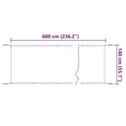 Berkfield Home Vertical Awning Blue 140x600 cm Oxford Fabric - thumbnail 6