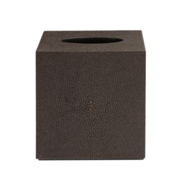Posh Trading Company Chelsea Square Tissue Box - Faux Shagreen Chocolate in Brown - thumbnail 2
