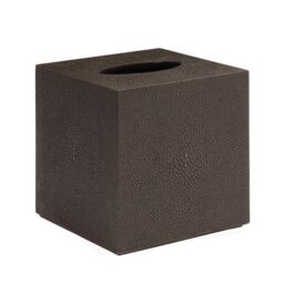 Posh Trading Company Chelsea Square Tissue Box - Faux Shagreen Chocolate in Brown - thumbnail 1
