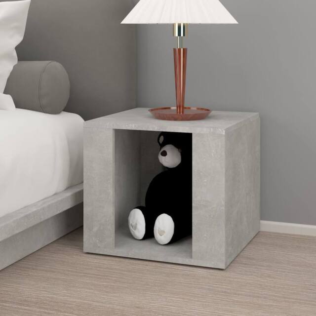 Berkfield Home Elegant Bedside Table Concrete Grey 41x40x36 cm Engineered Wood - Size: 41 x 40 x 36 cm - image 1