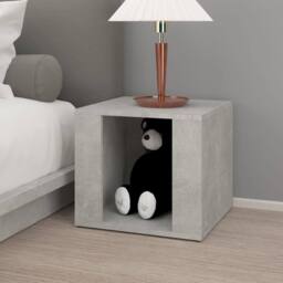 Berkfield Home Elegant Bedside Table Concrete Grey 41x40x36 cm Engineered Wood - Size: 41 x 40 x 36 cm